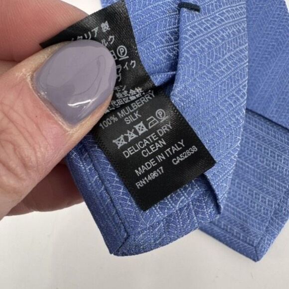 NWT Dunhill Men's 100% Mulberry Silk Jacquard Made In Italy Neck Tie Light Blue - Picture 7 of 8